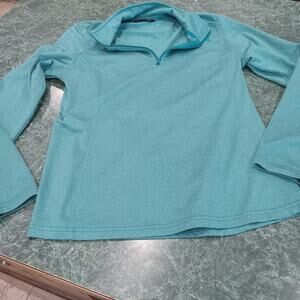 Women's North Face Teal Aqua 1/4 Zip Long Sleeve Pullover Size Medium Gorpcore